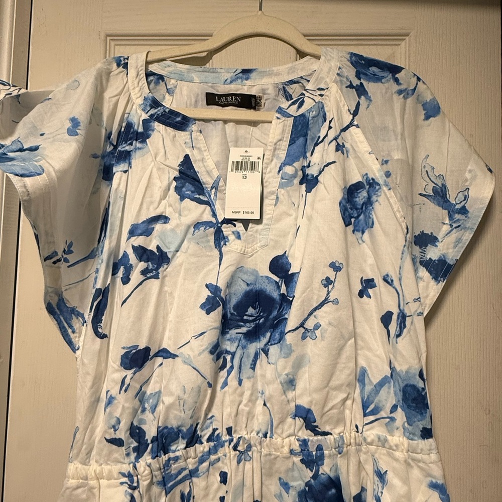 Ralph Lauren Blue and White Floral Dress